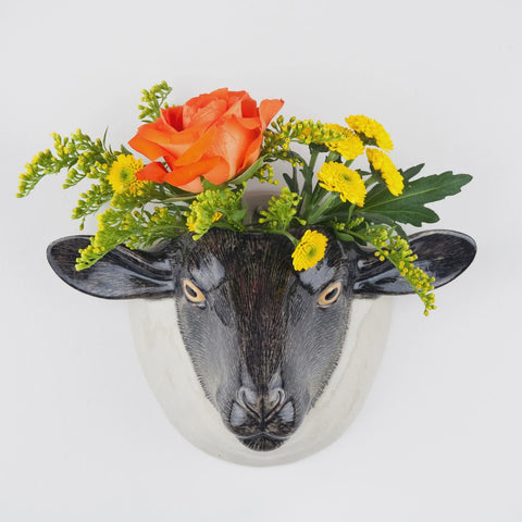 Black Faced Sheep Hanging Wall Vase (Large)
