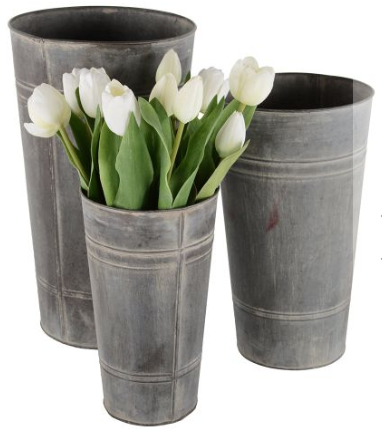 Zinc Florist Bucket - Susan Clark Interiors