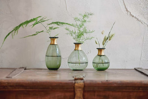 Mini Green Glass Vase