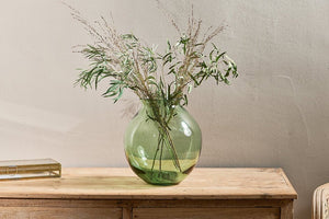 Glass Vase Wide Green